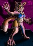  abstract_background anthro canid canine clothing crossgender dragonwithgames female fox gender_transformation hi_res mammal mtf_crossgender mtf_transformation solo transformation 