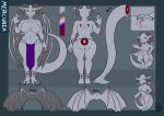  absurd_res ambiguous_gender anthro bottomwear charonnix claws clothed clothing dragon female genitals goo_(disambiguation) grey_body grey_scales gynomorph hi_res horn intersex jewelry knot loincloth model_sheet multi_limb nude partially_clothed penis purple_eyes pussy scales solo wings 