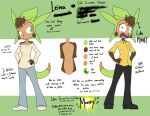  2019 anthro brown_body brown_fur brown_hair buckteeth chespin clothing dialogue digital_media_(artwork) english_text eyelashes feet female fingers flat_chested footwear fur green_eyes hair hands_on_hips hi_res leina_(sandwich-anomaly) looking_at_viewer mammal model_sheet multicolored_body multicolored_fur nintendo pok&eacute;mon pok&eacute;mon_(species) sandwich-anomaly shoes simple_background smile solo standing talking_to_viewer tan_body tan_fur teeth text tongue video_games 