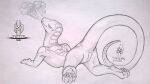  5_fingers 5_toes anthro anus butt claws dinosaur dragon eye_contact feet female fingers flat_chested genitals hi_res kayasamix lizard lizaria looking_at_another looking_at_viewer pinup pose pussy raised_tail reptile scalie sexy_eyes sketch solo spread_legs spreading toes 