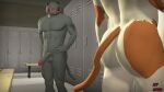  16:9 3d_(artwork) anthro balls big_butt butt calico_cat digital_media_(artwork) domestic_cat duo epic_games felid feline felis fortnite genitals hi_res looking_at_butt male male/male mammal manly meowscles_(fortnite) mottled muscular muscular_anthro muscular_male nipples nude pecs penis piebald scar sky_chaser source_filmmaker tattoo video_games widescreen 