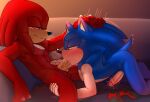  2021 5_fingers anthro anthro_on_anthro anthro_penetrated anthro_penetrating anthro_penetrating_anthro balls big_penis black_nose black_pupils blue_body blue_fur blush colored_nails duo ear_blush echidna erection eulipotyphlan fellatio fingers foreskin fur furniture genitals glans green_eyes grin half-closed_eyes head_grab hedgehog hi_res holding_penis humanoid_genitalia humanoid_hands humanoid_penis inside interspecies knuckles_the_echidna krazyelf leg_grab looking_down lying male male/male male_penetrated male_penetrating male_penetrating_male mammal moan monotreme nails narrowed_eyes nipples nude on_front on_sofa oral penetration penile penis pink_glans pink_nipples pupils purple_eyes red_balls red_body red_fingernails red_fur red_nails sega sex sitting smile sofa sonic_the_hedgehog sonic_the_hedgehog_(series) tan_body tan_fingernails tan_fur tan_inner_ear tan_nails tan_penis thigh_grab throbbing_penis white_body white_fur 