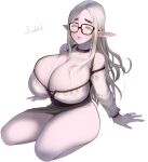  big_breasts breasts cleavage clothed clothing dskn elf eyewear female glasses huge_breasts humanoid humanoid_pointy_ears not_furry solo 