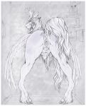  2021 absurd_res anthro anthrofied bent_over big_breasts breasts butt equid equine female fetlocks friendship_is_magic genitals hair hanging_breasts hasbro hi_res hooves horn long_hair looking_back mammal monochrome my_little_pony nipples nude phathusa presenting princess_celestia_(mlp) pussy raised_tail shampoo shower signature solo spread_pussy spreading water wet winged_unicorn wings 