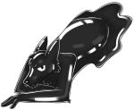  anthro black_body canid canine glistening goo_creature living_latex looking_at_viewer lying male mammal monochrome nakatakoi on_front rubber solo 