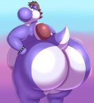  anthro belly big_butt bracelet brown_hair butt hair hi_res huge_butt hyper hyper_butt jewelry male mario_bros megacoolbear_(artist) nintendo nude overweight overweight_anthro overweight_male purple_body shell solo spiked_bracelet spikes video_games yoshi 