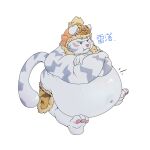  1:1 2021 absurd_res anthro belly big_belly blush clothing felid gunfire_reborn hat headgear headwear hi_res humanoid_hands kemono lei_luo mammal navel obese overweight pantherine pink_nose qmdk1234 sitting solo tiger 