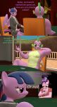  3d_(artwork) absurd_res anthro anthrofied bottomwear card casual_nudity chair clothed clothing comic dialogue digital_media_(artwork) dragon english_text equid equine female friendship_is_magic furniture group hasbro hi_res horn male mammal my_little_pony nipples nude papadragon69 sitting skirt spike_(mlp) starlight_glimmer_(mlp) table text trio twilight_sparkle_(mlp) unicorn winged_unicorn wings 