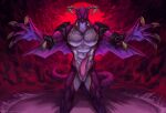  abs abstract_background animal_genitalia anthro armor biped claws dragon erection finger_claws genital_slit genitals high_school_dxd horn long_tail looking_at_viewer male nurinaki pauldron penis purple_body purple_eyes purple_scales red_background scales scalie shaded simple_background slit solo standing tannin_(high_school_dxd) tapering_penis wrist_guards 