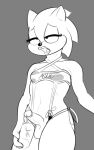  10:16 2021 anthro balls bodily_fluids clothed clothing container crossdressing cum cum_in_a_cup cup digital_media_(artwork) english_text erection eulipotyphlan genital_fluids genitals girly grey_background hedgehog hi_res humanoid_genitalia humanoid_penis male mammal monochrome nipple_outline open_mouth penis sega simple_background solo sonic_the_hedgehog sonic_the_hedgehog_(series) text text_on_clothing zambs 