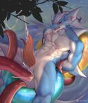  abs anal anal_orgasm anthro anus blue_body blue_scales blush bodily_fluids cum cum_in_ass cum_inside cum_while_penetrated dragon furgonomics furry-specific_piercing genital_fluids genitals hair hi_res hydoor inkudoragoon lifewonders live-a-hero male male_penetrated muscular muscular_anthro muscular_male nude orgasm pecs penetration penis piercing pool_(disambiguation) scales slit solo swim_ring tentacle_bondage tentacle_penetration tentacles video_games water white_hair 