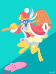 2021 absurd_res anthro avian bird blood blue_background blue_body bodily_fluids clothed clothing duo hammer hi_res holding_hammer holding_object holding_tool hydrabb king_dedede kirby kirby_(series) nintendo pink_body simple_background tools video_games waddling_head 