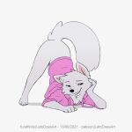  1:1 animated anthro arctic_fox ass_up blue_eyes bottomless butt canid canine clothed clothing fox fur hoodie jack-o&#039;_pose leto_(letodoesart) letodoesart looking_at_viewer male mammal paws pink_clothing pink_hoodie pink_topwear pose short_playtime simple_background smile solo text topwear twerking url white_background white_body white_fur 