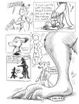 ! ... 2007 anthro bottomless canid canine clothed clothing comic dialogue dipstick_ears duncan_roo english_text flinters flinters_(character) fox group kangaroo macropod male mammal marsupial monochrome multicolored_ears open_clothing open_topwear open_vest text toeless_(marking) topwear vest 