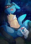  absurd_res ambiguous_gender anthro balls black_body black_fur blue_body blue_fur blush bodily_fluids chest_spike disembodied_hand duo erection foreskin fur genital_fluids genitals handjob hi_res humanoid_genitalia humanoid_hands humanoid_penis looking_pleasured lucario male male/ambiguous multicolored_body multicolored_fur natadeko_kitsune navel night nintendo nude open_mouth outside penile penis pok&eacute;mon pok&eacute;mon_(species) precum red_eyes saliva sex solo_focus spikes spikes_(anatomy) spread_legs spreading tan_body tan_fur translated_description video_games 