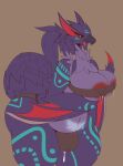  2019 anthro anthrofied areola belly big_areola big_belly big_breasts big_butt black_sclera blush bodily_fluids bottomwear breasts bulge butt capcom clothed clothing cum cum_through_clothing curvy_figure digital_media_(artwork) dragon flying_wyvern fur genital_fluids gynomorph hair hi_res huge_breasts huge_butt intersex lactating lactating_through_clothing loincloth markings milk monster_hunter mostly_nude nargacuga navel non-mammal_breasts sepiruth simple_background solo tattoo thick_tail thick_thighs tongue tribal tribal_markings video_games voluptuous wet wet_clothing wide_hips wings womb_tattoo wyvern 