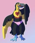  4:5 absurd_res anthro avian battycat bird clothing female hi_res lingerie marjani_(battycat) shy solo toucan underwear 