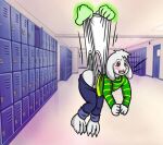  asriel_dreemurr ass_up atomic_wedgie black-chocobo99 blush boss_monster bovid bullying butt caprine clothed clothing clothing_pull disembodied_hand embarrassed ghost_hands male mammal partially_clothed school solo undertale undertale_(series) underwear underwear_pull video_games wedgie white_clothing white_underwear young 