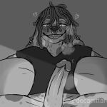  &lt;3 1:1 anthro bedroom_eyes big_penis blush brooks_(pahbahnah) canid canine canis clothing decapittar domestic_dog dreadlocks duo ear_piercing erection facial_piercing first_person_view genitals hi_res hungarian_sheepdog livestock_guardian_dog male male/male mammal monochrome narrowed_eyes nose_piercing onyx_(decapittar) pastoral_dog penis piercing seductive sharp_teeth shirt smile solo spots steam submissive submissive_pov teeth topwear 