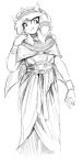  anthro armor bat_pony bracers clothing digital_media_(artwork) egyptian_clothing egyptian_headdress equid female hasbro hi_res ipomoea_(oc) mammal monochrome my_little_pony ring simple_background sketch solo the-minuscule-task 