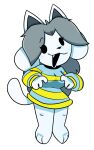  alpha_channel anthro breasts canid canine clothed clothing eyebrows felid feline hair hi_res looking_at_viewer mammal open_mouth raised_eyebrow smile solo tem temmie_(undertale) topwear tysobro undertale undertale_(series) video_games white_body 