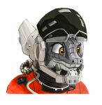  absurd_res air_hose anthro armor countershade_face countershading ditzy_(havoc63) female grey_body grey_scales havoc63 headgear helmet hi_res lizard orange_eyes reptile scales scalie solo spacesuit visor white_body white_scales 
