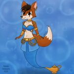  1:1 anthro breasts canid canine clothing costume digital_drawing_(artwork) digital_media_(artwork) fan_character female fox genie genie_of_the_lamp gradient_background hair hatake hatakeclarissarts magic magic_lamp mammal requested simple_background solo 