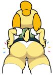  animal_crossing anthro blonde_hair bottomwear butt butt_focus canid canine canis clothed clothing clothing_lift domestic_dog epluff female hair isabelle_(animal_crossing) looking_away mammal nintendo panties pencil_skirt presenting presenting_hindquarters rear_view shih_tzu skirt skirt_lift solo standing toy_dog underwear upskirt video_games 