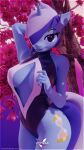  3d_(artwork) 4k 9:16 absurd_res anthro blender_(software) blue_eyes blue_hair breasts cleavage clothed clothing colgate_(mlp) cutie_mark digital_media_(artwork) equid equine female hair hasbro hi_res horn looking_at_viewer mammal multicolored_hair my_little_pony one-piece_swimsuit plant solo swimwear tree two_tone_hair unicorn vyprae white_hair 