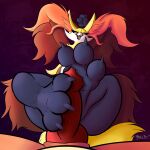 1:1 absurd_res ambiguous_gender anthro blitzpitz delphox duo eyelashes feet female foot_fetish foot_play footjob genitals hands_behind_head hi_res lying male male/ambiguous nintendo on_back penis pok&eacute;mon pok&eacute;mon_(species) sex toes two-footed_footjob video_games 