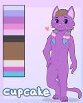  absurd_res almy anthro brown_eyes brown_hair claws cupcakecat_(character) domestic_cat felid feline felis female fur hair hi_res lgbt_pride mammal nude pride_color_highlights pride_colors purple_body purple_fur slit solo transgender_pride_colors whiskers 