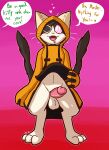 &lt;3 &lt;3_eyes 2021 3_toes anthro balls big_balls big_penis black_body black_clothing black_eye_patch black_fur black_hood black_hoodie black_topwear blazblue bodily_fluids bottomless brown_body brown_fur clothed clothing cute_fangs dialogue digitigrade domestic_cat drooling english_text eye_patch eyewear feet felid feline felis fur genitals glans heart_after_text hi_res hoodie hypnosis jubei_(blazblue) layered_heart layered_heart_eyes long_sleeves looking_away male mammal mind_control motion_lines offscreen_character open_mouth orange_hood orange_hoodie penis pink_eyes pink_glans pink_penis raised_clothing raised_shirt raised_topwear ringed_eyes ringed_heart_eyes saliva shirt smile solo speech_bubble spiral_eyes standing submissive submissive_anthro submissive_male tan_balls tan_body tan_fur text text_with_heart toes topwear ultilix video_games whiskers white_body white_eyes white_fur 