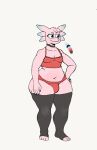  amphibian axolotl big_butt blue_eyes bulge butt choker clothing freckles hi_res jewelry legwear lingerie male mole_salamander necklace overweight overweight_male pink_body pink_skin pose quidhansed salamander_(amphibian) simon_(quidhansed) solo thick_thighs thigh_highs wide_hips 