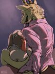  3:4 absurd_res anthro beastars big_breasts bodily_fluids breast_play breasts clothed clothing digital_media_(artwork) dripping duo erection evil_grin female fur genital_fluids genitals hi_res hybrid kyuu_(beastars) lagomorph leporid licking male male/female mammal melon_(beastars) nipples nozabii oral penile penis penis_lick precum precum_drip rabbit sex simple_background smile titfuck tongue tongue_out 