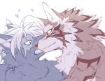  anthro black_body black_fur blush canid canine canis domestic_dog duo fur hair jackal lifewonders male male/male mammal sakuhuu seth_(tas) tadatomo tokyo_afterschool_summoners video_games white_hair 