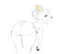  4:3 ambiguous_gender anthro big_butt bovid butt caprine greeso mammal presenting presenting_hindquarters sheep simple_background smile smiling_at_viewer smug_face solo white_background 