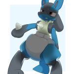  1:1 anthro canid canine clothing costume diaper diaper_under_clothing fursuit hi_res lucario male mammal nintendo nyanyakotarou padding pok&eacute;mon pok&eacute;mon_(species) solo video_games 