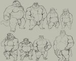  2021 5:4 anthro balls belly bovid bovine bulge caprine cattle clothing crocodile crocodilian crocodylid domestic_pig flaccid genitals goat group hi_res humanoid_genitalia humanoid_hands humanoid_penis male mammal moobs musclegut nipples overweight overweight_male penis pure_command reptile scalie simple_background suid suina sus_(pig) underwear wild_boar 