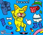  6:5 anthro domestic_cat eyes_closed felid feline felis fur genitals male mammal nishi_oxnard nude open_mouth penis smile solo spitz_(warioware) teeth_showing tongue_showing warioware whiskers yellow_body yellow_fur 