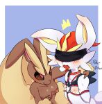  anthro arms_tied bdsm blush bondage bound breasts cinderace duo female fur hi_res lagomorph lopunny male male/female mammal nintendo nipples nude open_mouth pok&eacute;mon pok&eacute;mon_(species) psibunny simple_background submissive submissive_male video_games white_body white_fur 