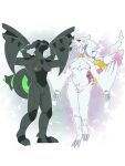  3_fingers 3_toes 4_fingers alternate_color anthro barefoot black_body breasts duo feet female fingers fur genitals humanoid legendary_pok&eacute;mon nintendo nude pok&eacute;mon pok&eacute;mon_(species) pussy reshiram shiny_pok&eacute;mon suckmycoccyx toes video_games white_body white_fur zekrom 