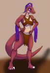  anthro breasts dinosaur dromaeosaurid feathered_dinosaur feathers female hi_res reptile scalie scar solo theropod tribal_clothing valsion velociraptor 