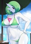  2021 big_breasts bikini breasts clothing female gardevoir hi_res huge_breasts humanoid looking_at_viewer nintendo not_furry pok&eacute;mon pok&eacute;mon_(species) sana!rpg solo swimwear video_games 