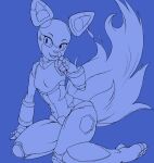  anthro big_sis_(artist) black_and_blue bodysuit breasts clothing cute_eyes e621 esix felid feline female fire flaming_tail hi_res looking_at_viewer machine mammal mascot monochrome muscular_thighs pose robot sassy simple_background sitting skinsuit small_breasts solo tight_clothing wide_hips 