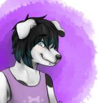  1:1 ambiguous_gender anthro black_body black_fur black_spots canid canine canis clothed clothing dalmatian domestic_dog fur headshot_portrait julesy mammal portrait smile smiling_at_viewer smol-mama_(artist) solo spots spotted_body spotted_fur three-quarter_portrait white_body white_fur 