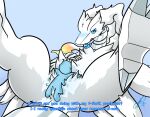  ambiguous_gender blue_eyes blush claws dragon fluffy fridaylugia fur legendary_pok&eacute;mon nintendo pok&eacute;mon pok&eacute;mon_(species) reshiram text video_games white_body white_fur 