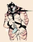  absurd_res animal_mask anthro balls bdsm beard bearlyfeline bedroom_eyes biceps blue_penis body_hair brown_stripes collar facial_hair felid fingernails forked_tongue fur genitals happy_trail harness hi_res holding_balls leash male mammal mask musclegut muscular muscular_anthro muscular_male nails narrowed_eyes nipples nude open_mouth pantherine pecs penis petplay pubes pup_mask quads roleplay seductive simple_background solo striped_body striped_fur stripes tan_body tan_fur tiger tongue tongue_out wrist_cuff 