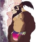  2021 absurd_res anthro beach belly big_abs big_biceps big_bulge big_pecs big_triceps blizzard_entertainment blue_speedo bristol brown_arms brown_beard brown_belly brown_body brown_chest brown_ears brown_fur brown_hands brown_inner_ear brown_markings brown_nipples brown_nose brown_spots bulge chin_tuft closed_smile clothed clothed_anthro clothed_male clothing colored day digital_drawing_(artwork) digital_media_(artwork) ear_tuft facial_markings facial_tuft flat_colors fur green_eyes hair head_markings hi_res huge_pecs humanoid_hands light looking_at_viewer looking_down_at_viewer male male_anthro mammal markings multicolored_speedo nipples obliques pandaren pecs photo_background ponytail portrait purple_speedo sand sea seaside shore simple_background solo spots spotted_face standing sunlight tan_body tan_fur three-quarter_portrait three-quarter_view topless topless_anthro topless_male tuft ursid video_games warcraft water wet white_background white_speedo yellow_speedo 