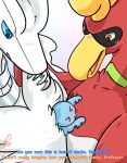  ambiguous_gender avian beak bird blue_eyes blush dragon feathers feral fridaylugia fur hi_res ho-oh legendary_pok&eacute;mon mythological_avian mythological_firebird mythology nintendo pok&eacute;mon pok&eacute;mon_(species) reshiram text video_games white_body white_fur 