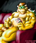  beard bowser brown_hair dvd facial_hair fat mario_(series) masturbation nintendo penis scaly super_mario super_mario_bros. 